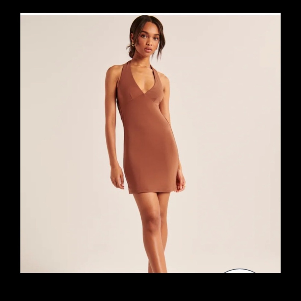 Abercrombie & Fitch Cowl Back Halter Mini Dress